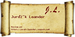 Jurák Leander névjegykártya
